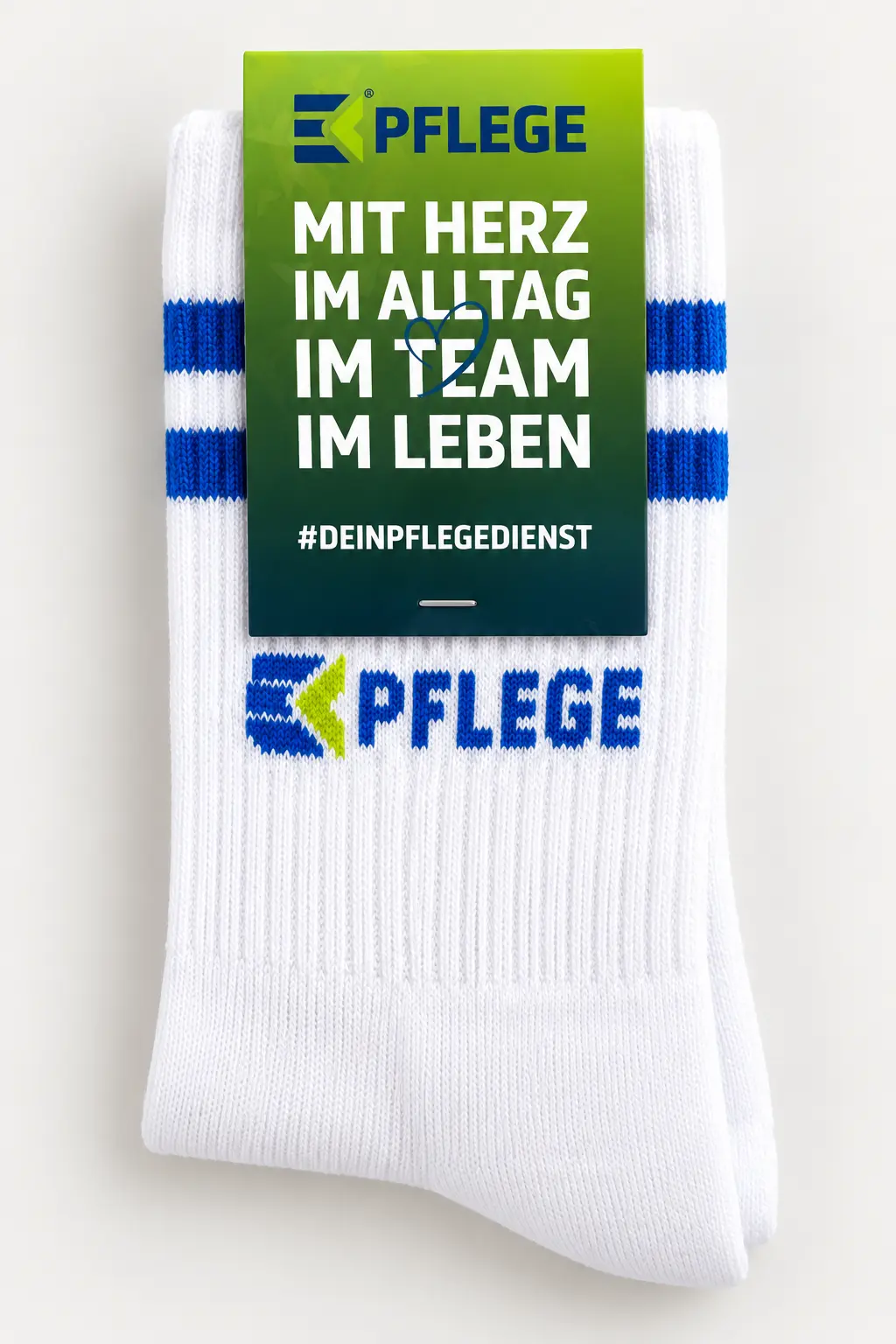 Personalisierte Socken mit bedrucktem Etikett
