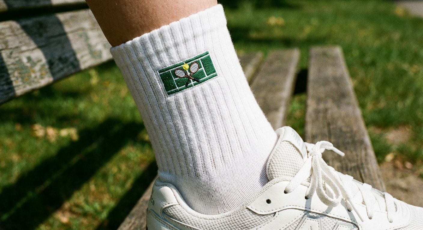 Tennissocken bestickt mit Motiv