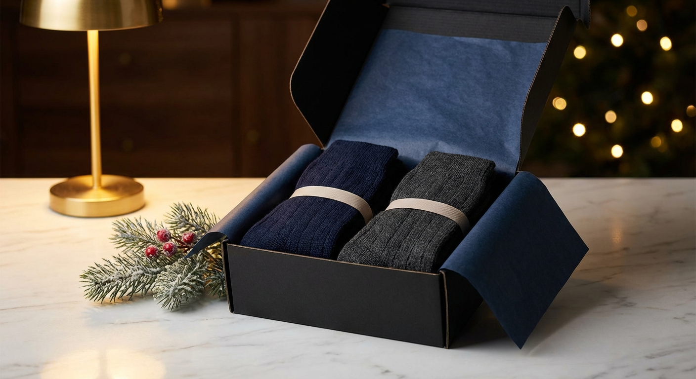 Socken als Weihnachtsgeschenk für Kunden